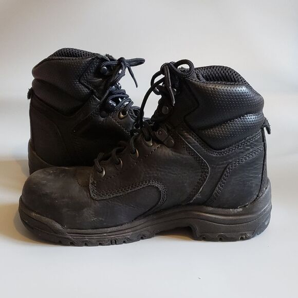 Timberland PRO Women's Black Leather Titan Alloy Toe Work Boot Size 9 M - Picture 6 of 13